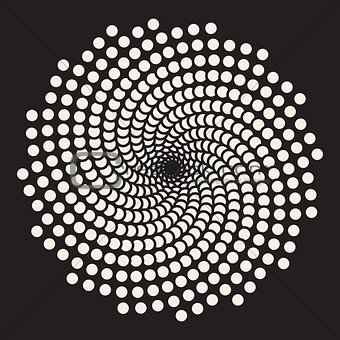 Vector Black and White Spiral Circles Swirl Abstract Round Optical Illusion