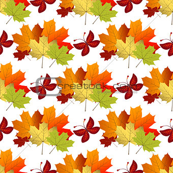 White autumn seamless pattern