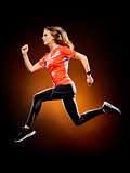 woman runner running jogger jogging isolated