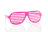 Pink 80's slot glasses isolated on white background
