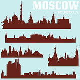 Set of Moscow skylines