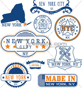 New York City, generic stamps and signs