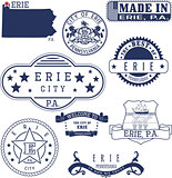 Erie city, PA, generic stamps and signs
