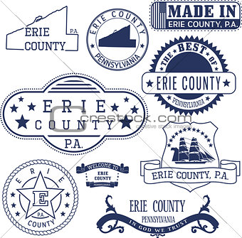 Erie county, PA, generic stamps and signs