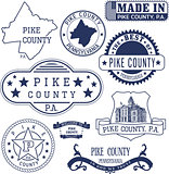 Pike county, PA, generic stamps and signs