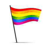 LGBT flag on a pole