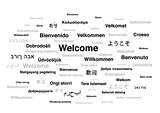 Welcome phrase in different languages of the world