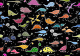 Funny dinosaurs, seamless pattern for your design
