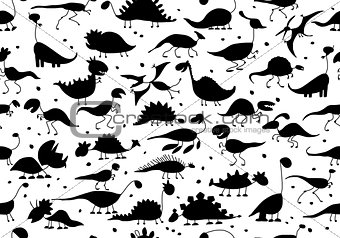 Funny dinosaurs, seamless pattern for your design