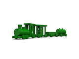 Green wooden toy train