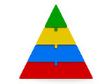 Four color puzzle pyramid
