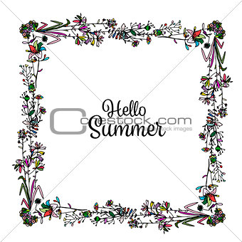 Floral frame, sketch for your design