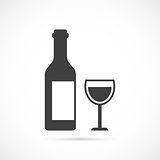Glass and bottle of wine icon