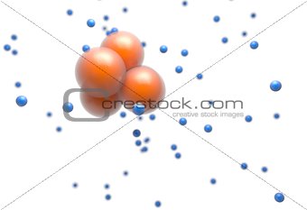 Atoms, Elements or Molecules abstract 3d illustration.