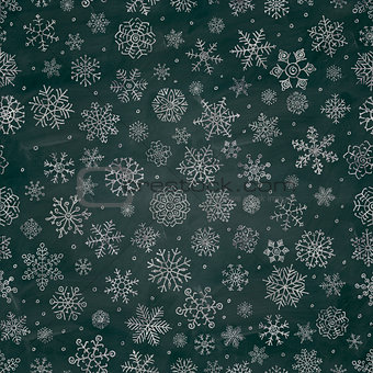 Chalk Drawing Snowflake Doodles Seamless Background