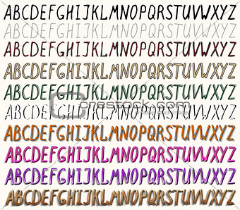 set of ten variants  fonts