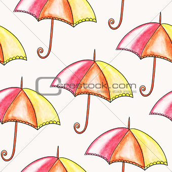 Vector Seamless Bright Umbrellas