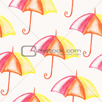 Vector Seamless Bright Umbrellas