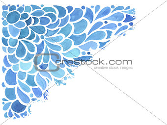 Vector Watercolor Blue Floral Pattern