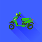 Green Scooter Silhouette