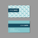 Business card template, blue pattern vector design editable