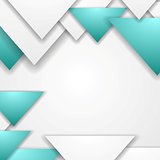 Abstract turquoise triangles vector corporate background