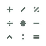 Symbol Set of mathematical operations, vector illustration.