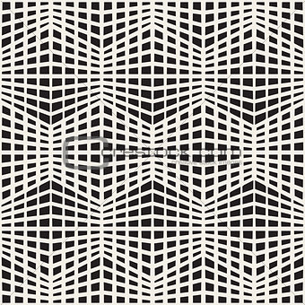 Vector Seamless Black and White Halftone Rectangle Grid Pattern