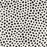 Vector Seamless Black and White Scattered Rectangles Pattern