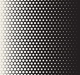 Vector Seamless Black and White Transition Halftone Hexagonal Grid Pattern