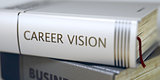 Career Vision. Book Title on the Spine. 3D Render.