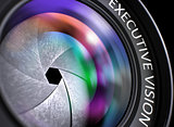 Closeup Lens of Digital Camera with Executive Vision. 3D.