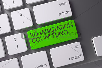Keyboard with Green Key - Rehabilitation Counseling. 3D Rendering.