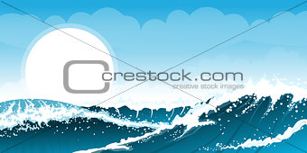 Stormy seascape background