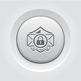 Email Security Icon. Grey Button Design.