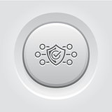 Protection and Safety Icon. Grey Button Design.