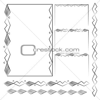 Ornate frame and borders set vector