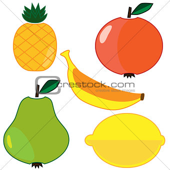 Vector fruits set