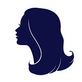 Woman face profile. Female head silhouette.