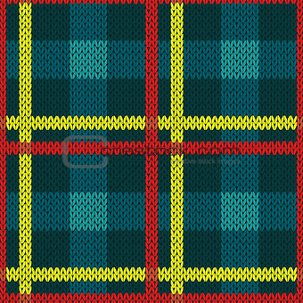 Seamless pattern in blue, yellow and red colors