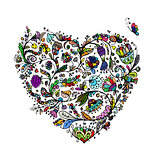 Ornate floral heart for your design