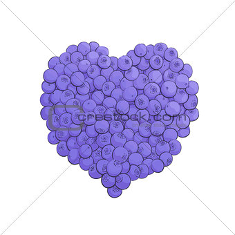 Blueberry heart shape