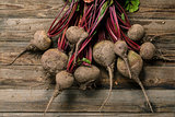 Beetroots on wooden background