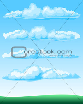set of cartoon clouds