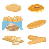 Bread and bakery icons set