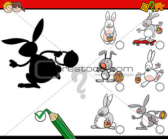 shadow game with easter bunnies