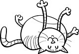happy cat coloring page