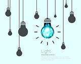 Light Bulbs Background. Industrial Science Idea concept vector illustration