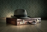 Borsalino hat and briefcase