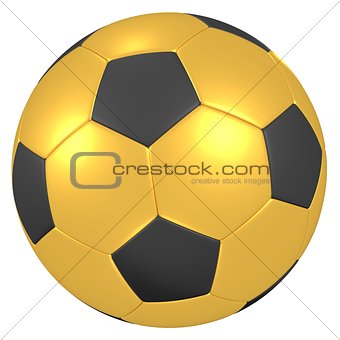 gold soccer ball 3D illustration